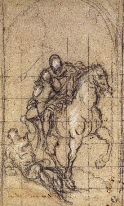 Estudo para San Martino por Jacopo Robusti conhecido como Tintoretto (1519-1594), desenho de Jacopo Robusti Tintoretto