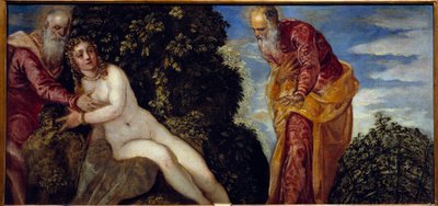 Suzanne e os Anciãos Pintura de Jacopo Robusti dit le Tintoret ou Il Tintoretto (1518-1594) 16th Century Sun. 0,58x1,16 m Madrid, Musee du Prado de Jacopo Robusti Tintoretto