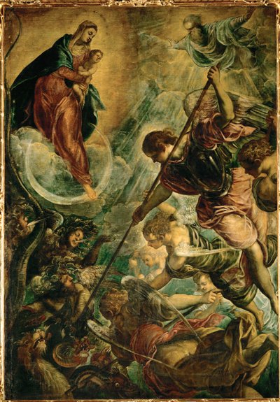 O Arcanjo Miguel luta contra Satanás de Jacopo Robusti Tintoretto