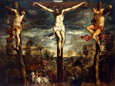 A Crucificação, 1554-55 de Jacopo Robusti Tintoretto