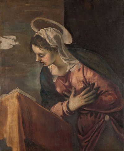 Virgem da Anunciação à Virgem, 1560-85 de Jacopo Robusti Tintoretto