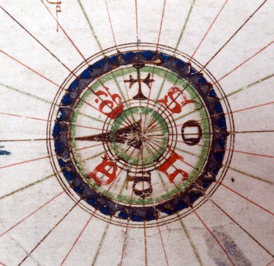 Ponto de bússola, mapa renascentista da Europa, Jacopo Russo (depois) 1528 de Jacopo Russo