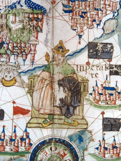 Sacro Imperador Romano, detalhe de um mapa renascentista da Europa, Jacopo Russo de Jacopo Russo