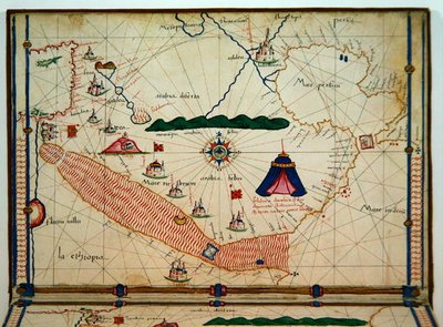 Ms Ital 550.0.3.15 fol.5v Mapa do Mar Vermelho, da Carte Geografiche de Jacopo Russo