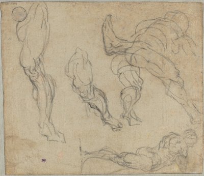 Figuras e Pernas (verso) de Jacopo Tintoretto