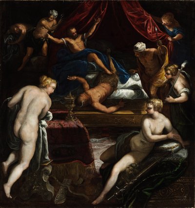 Hércules expulsa o fauno do leito de Omphale de Jacopo Tintoretto