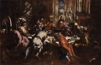 Jacopo Tintoretto Última Ceia (estudo para a Última Ceia de San Trovaso) de Jacopo Tintoretto