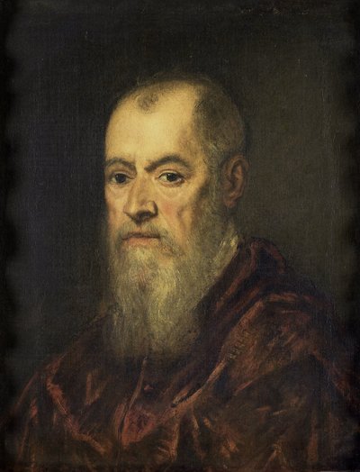 Retrato de um homem com um manto vermelho de Jacopo Tintoretto