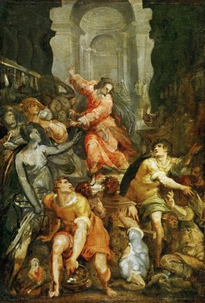 Cristo dirigindo os cambistas do templo, ca 1588. de Jacopo Zucchi