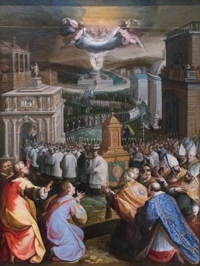 Procissão de São Gregório o Grande (óleo sobre tela) de Jacopo Zucchi