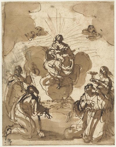 Quatro santos adoram Maria de Jacopo da Empoli