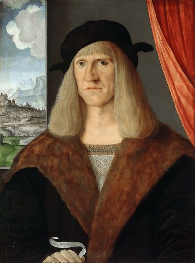 Alemão: Bildnis eines Deutschen / Nacktes Liebespaar Retrato de um alemão de Jacopo de