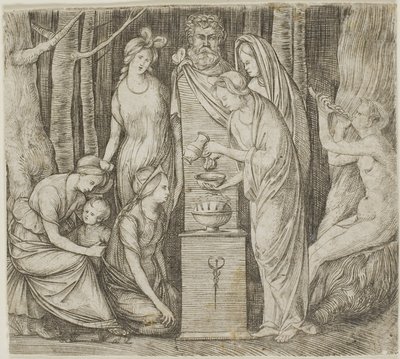Sacrifício a Príapo, o prato mais pequeno de Jacopo de
