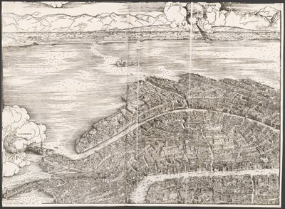 Vista de Veneza [bloco superior esquerdo], 1500. de Jacopo de Barbari