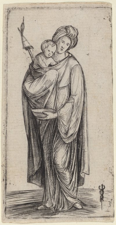 Mulher e criança com roca. de Jacopo de Barbari