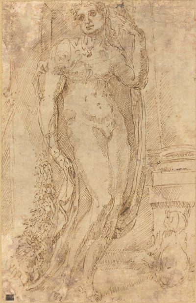 Figura alegórica com um gato e um porco de Jacopo di Giovanni