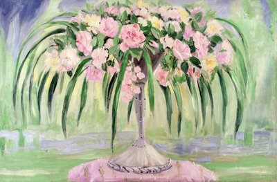 Rosas num vaso Art Nouveau Vase (óleo sobre tela) de Jacqueline Marval