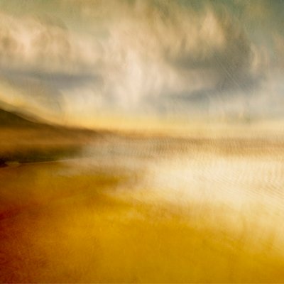 Paisagem marítima abstrata ao pôr-do-sol de Jacqueline van Bijnen
