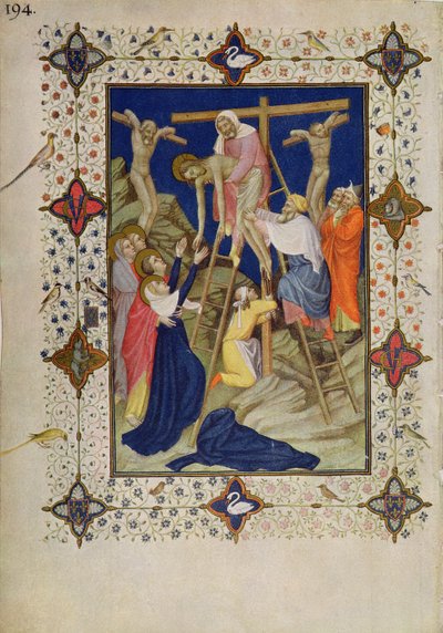 MS 11060-11061 Horas da Cruz: As Vésperas, a Descida da Cruz de Jacquemart de Hesdin