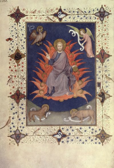 MS 11060-11061 Salmos de Penitência: Cristo em Majestade, dos &39;Três riquezas Heures du Duc de Berry&39; de Jacquemart de Hesdin
