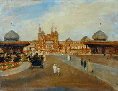 Figuras Elegantes na Exposição Franco-Britânica de 1902 (óleo sobre tela) de Jacques Emile Blanche