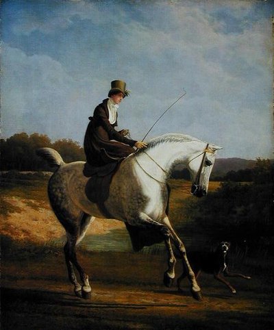 Miss Casenove On a Grey Hunter (óleo sobre tela) de Jacques Laurent Agasse