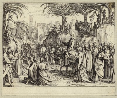 Jesus Cristo entrando em Jerusalém (gravura) de Jacques (after) Callot