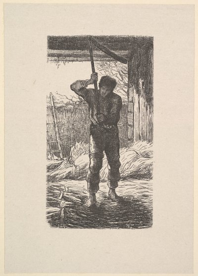 Man Threshing Wheat, 1853. de Jacques Adrien Lavieille