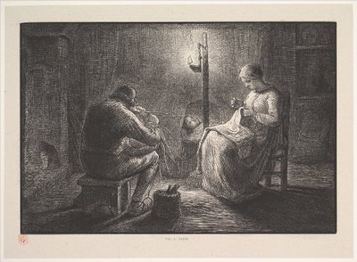 Noite, da série Quatro Horas do Dia, 1830-75. de Jacques Adrien Lavieille