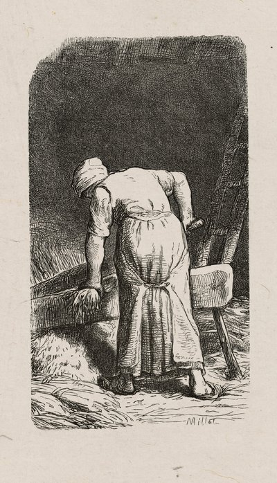 Mulher Esmagando Linho de Jacques Adrien Lavieille