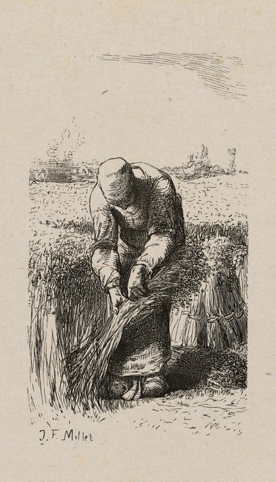 Mulher puxando linho de Jacques Adrien Lavieille