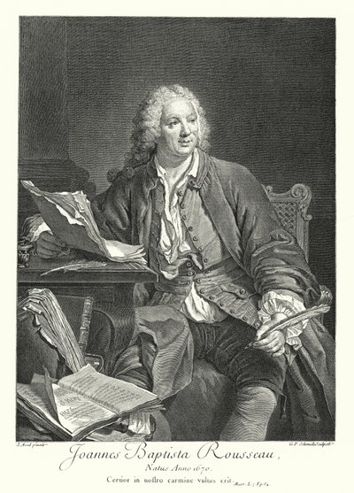 Jean-Baptiste Rousseau, poeta e dramaturgo francês (gravura) de Jacques Andre Joseph Camelot (after) Aved