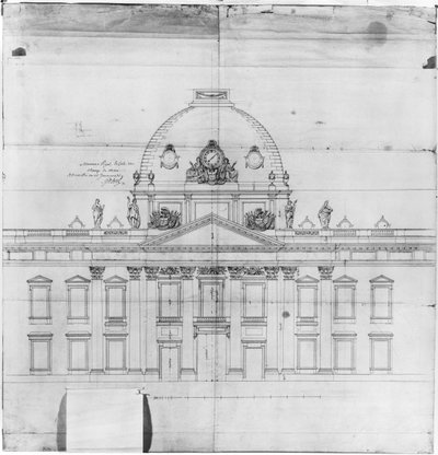 Design para a École Militaire em Paris, 1769 de Jacques Ange Gabriel
