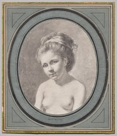 Busto de uma mulher nua de Jacques Antoine Marie Lemoine