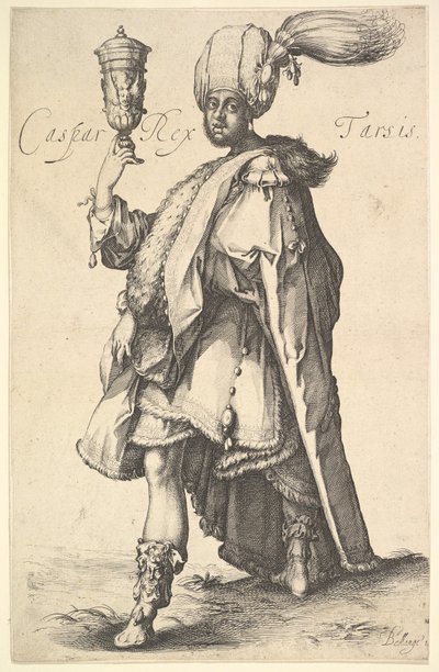 Caspar, depois de uma série dos três Reis Magos de Jacques Bellange. de Jacques Bellange