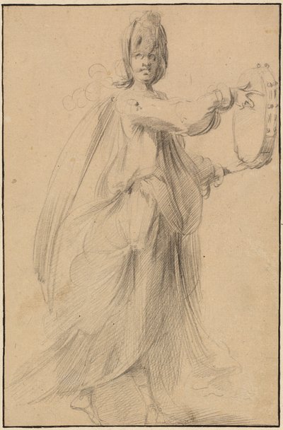 Dançarino com um pandeiro de Jacques Bellange