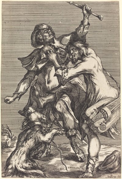 Lutando contra mendigos de Jacques Bellange