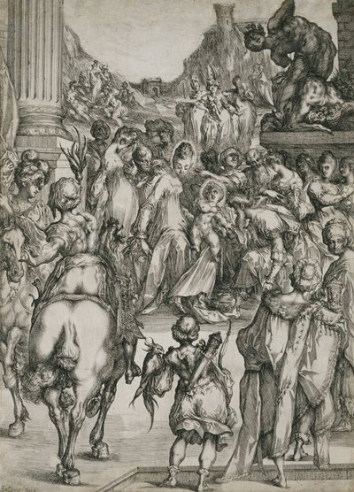 A Adoração dos Magos, c.1614-17 (gravura com gravura) de Jacques Bellange