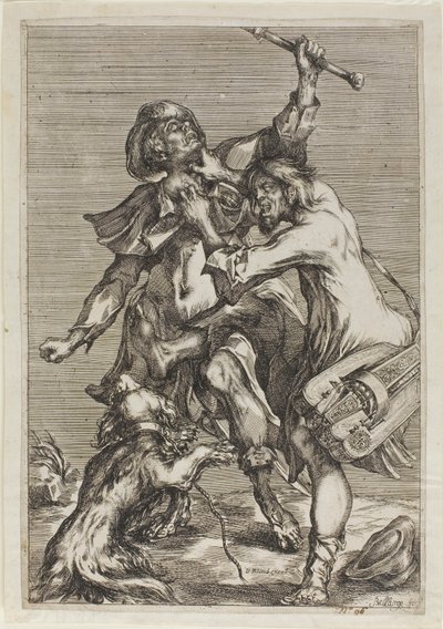 Dois mendigos a lutar de Jacques Bellange