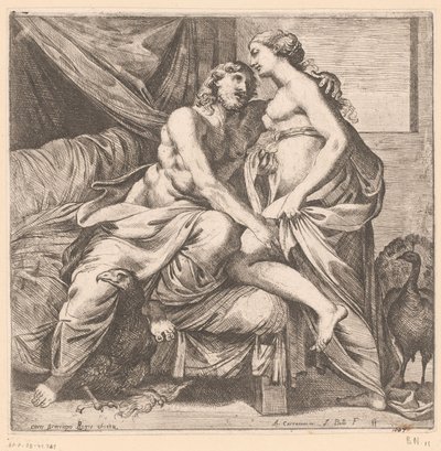 Júpiter e Juno
Cenas mitológicas após frescos no Palazzo Farnese em Roma (título da série) de Jacques Belly