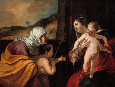 Virgem e Menino com Santa Isabel e o Menino São João Batista, 162829. de Jacques Blanchard