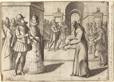 Um capucino trazendo os agradecimentos do rei da Baviera [reto] de Jacques Callot
