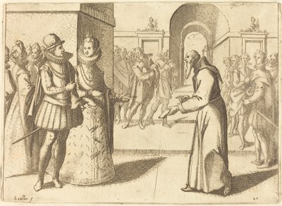 Um Capucio Agradecendo ao Rei da Baviera, 1612. de Jacques Callot