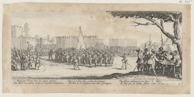 Recrutamento de tropas, prancha 2 da série «Misérias da Guerra» de Jacques Callot
