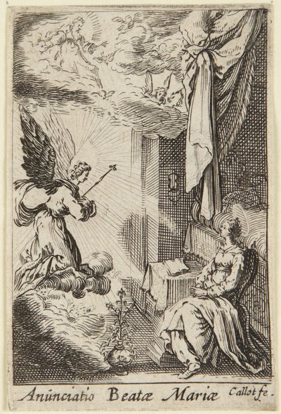 Anunciação, da série La Vie de la Sainte Vierge (A Vida da Virgem) de Jacques Callot