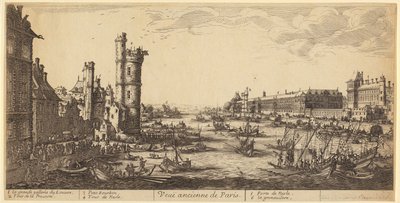 Vista do Louvre, estampa 1 da série «As duas grandes vistas de Paris» de Jacques Callot