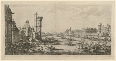 Vista do Louvre, folha da série «Duas grandes vistas de Paris» de Jacques Callot