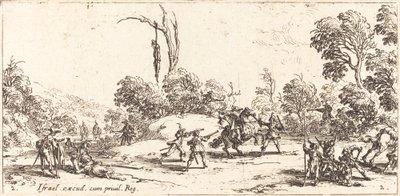 Atacando viajantes na estrada de Jacques Callot