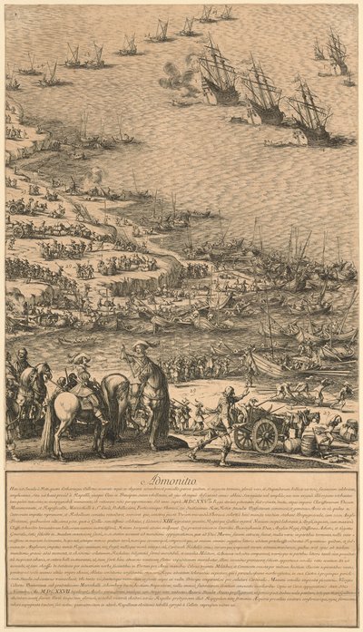 Pormenor de «Cerco da cidadela de St. Martin na Île de Ré» de Jacques Callot