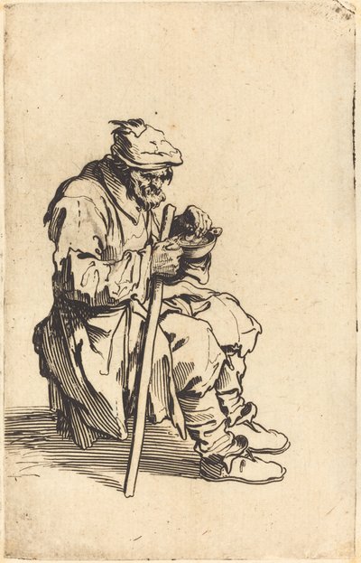 Mendigo comendo, c.1622 de Jacques Callot